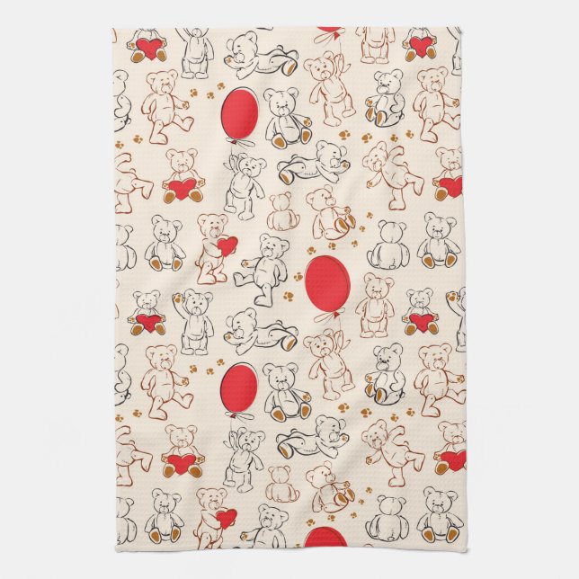 Texture With Teddy Bears Towel (Vertical)