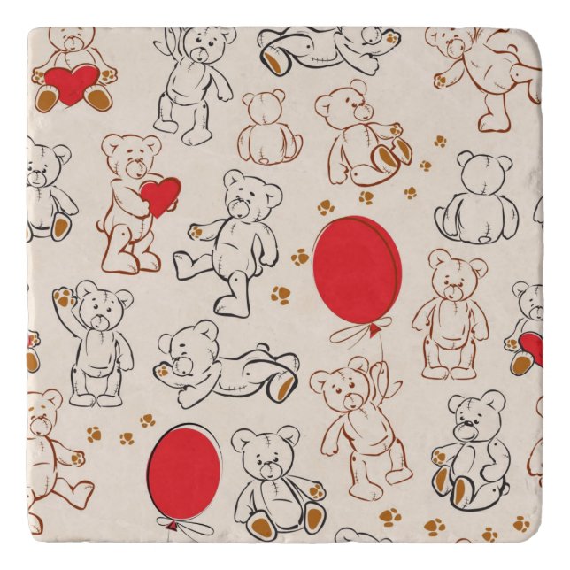 Texture With Teddy Bears Trivet (Front)