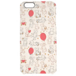 Texture With Teddy Bears Clear iPhone 6 Plus Case