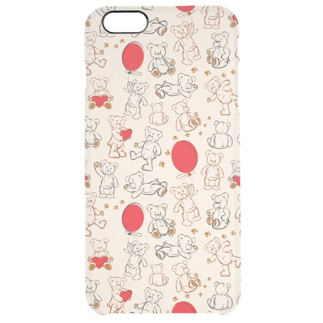 Texture With Teddy Bears Uncommon iPhone Case (Back)