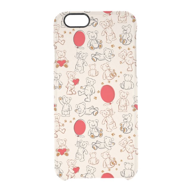 Texture With Teddy Bears Uncommon iPhone Case (Back)