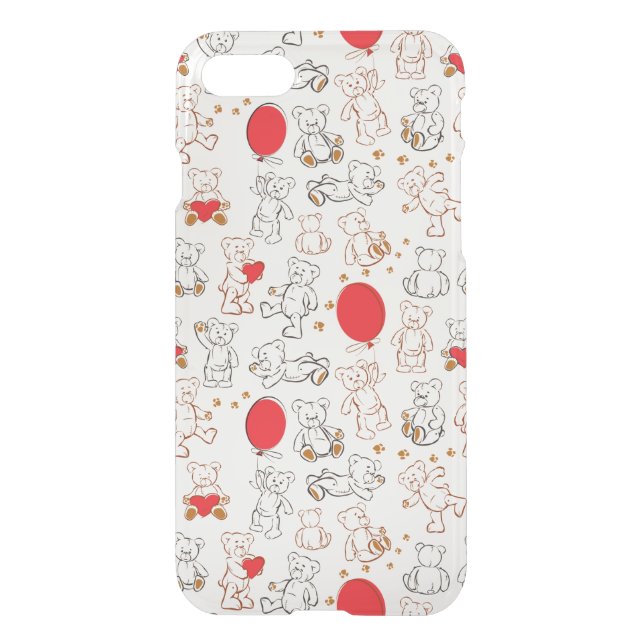 Texture With Teddy Bears Uncommon iPhone Case (Back)