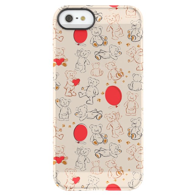 Texture With Teddy Bears Uncommon iPhone Case (Back)
