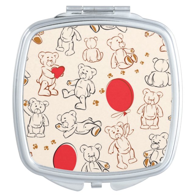Texture With Teddy Bears Vanity Mirror (Front)