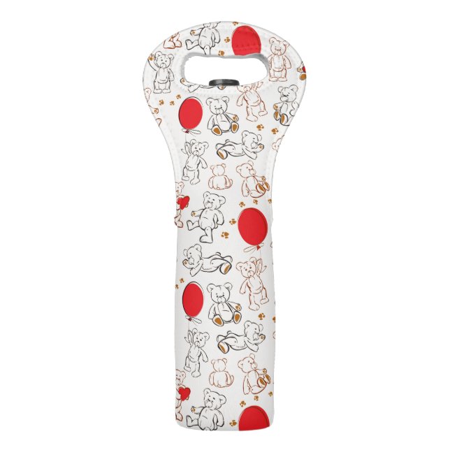 Texture With Teddy Bears Wine Bag (Front)