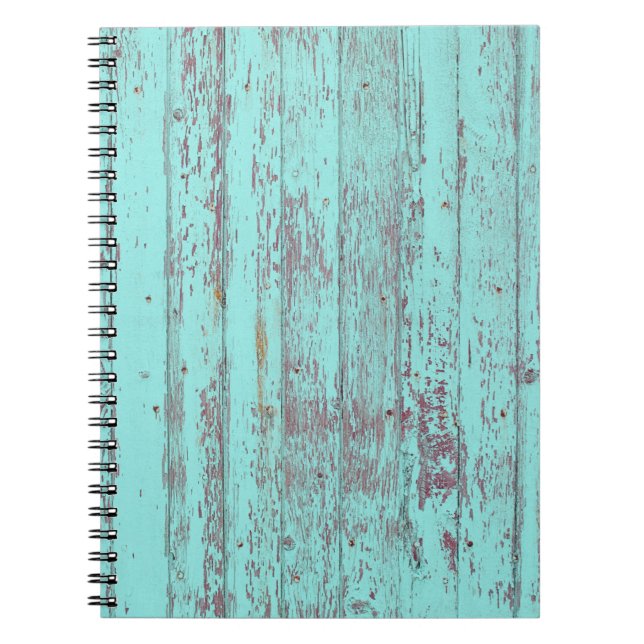 Texture wood barn aqua background notebook (Front)