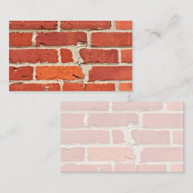 Textured and Cracked Red Brick Wall  Business Card (Front/Back)