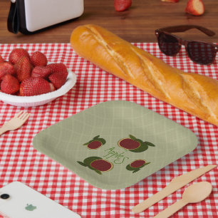 Textured Apples Country Apple Fruit Paper Plates