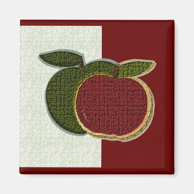 Textured Apples (mint/cranberryi) Magnet (Front)