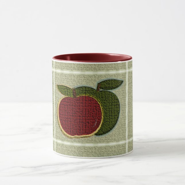 Textured Apples (sage) Mug (Center)