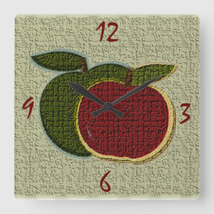 Textured Apples (sage) Wall Clock