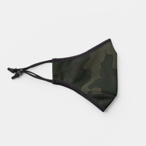 Textured Army Green Stylish Camouflage Pattern Premium Face Mask