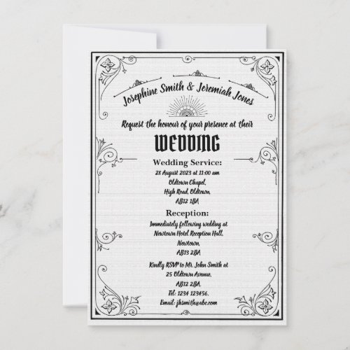 Textured Art Deco Wedding e Card Invitation