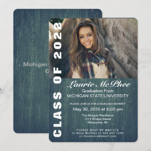 Textured Background Custom Photo Graduate Invitation