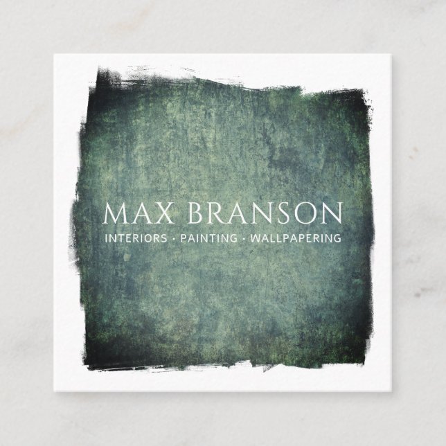 Textured Background Interiors Painter Square Business Card (Front)