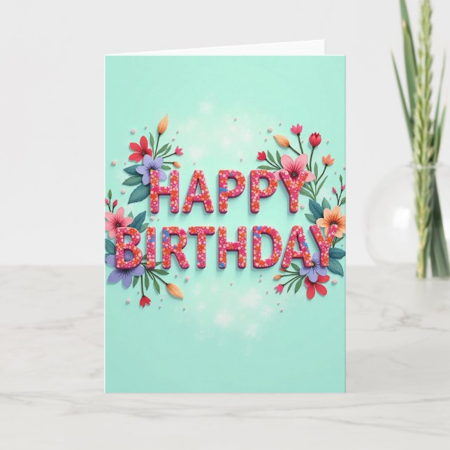 Textured Birthday Design Card (Front)