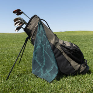 Textured black and turquoise golf towel
