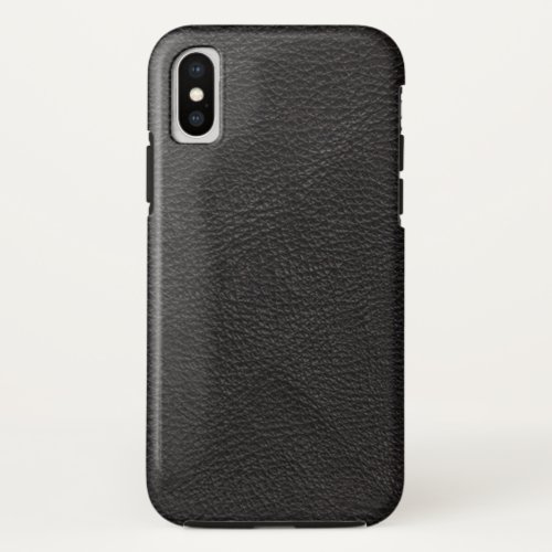 Textured Black Leather iPhone X Case