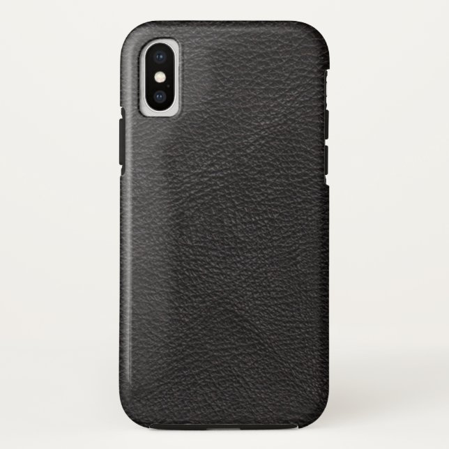 Textured Black Leather Case-Mate iPhone Case (Back)