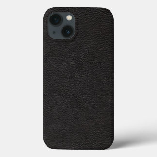 Textured Black Leather Design iPhone 13 Case