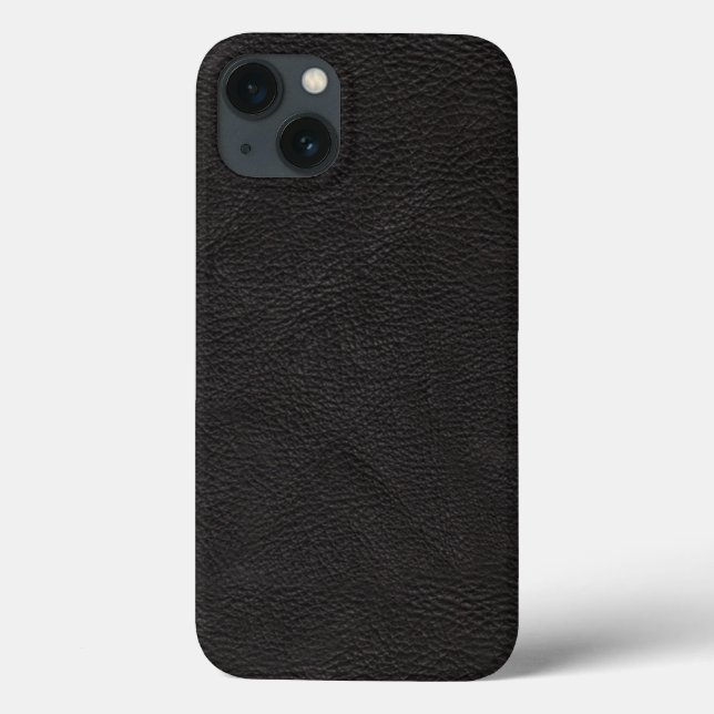 Textured Black Leather Design Case-Mate iPhone Case (Back)