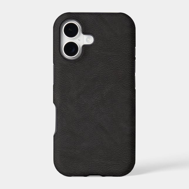 Textured Black Leather Iphone Case (Back)