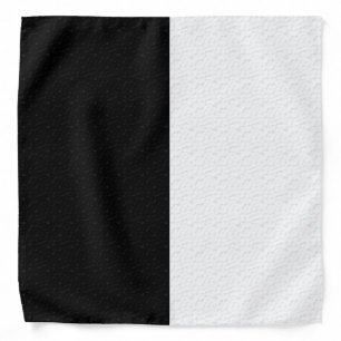 Textured Black White Two Colour Half Stripes Bandana
