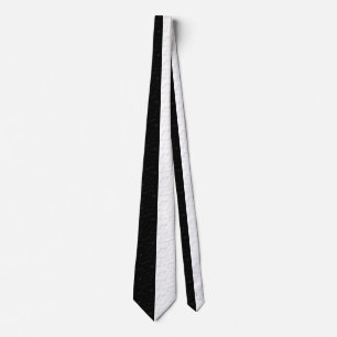 Textured Black White Two Colour Half Stripes Neck Tie