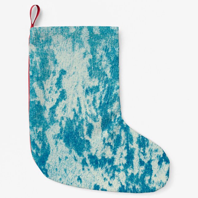 Textured blue background made of dense fabric. Con Small Christmas Stocking (Front)
