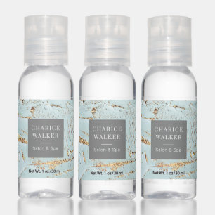 textured blue gold salon spa hand sanitizer