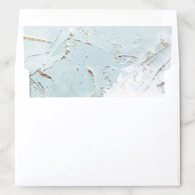 textured blue gold wedding Envelope Liner (In Envelope)