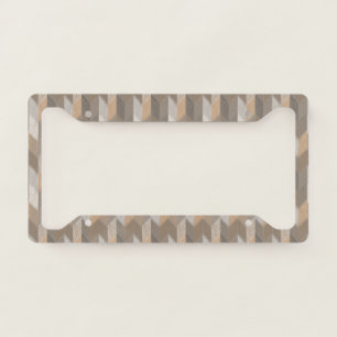 Textured Blue, Yellow, Olive Chevron. License Plate Frame