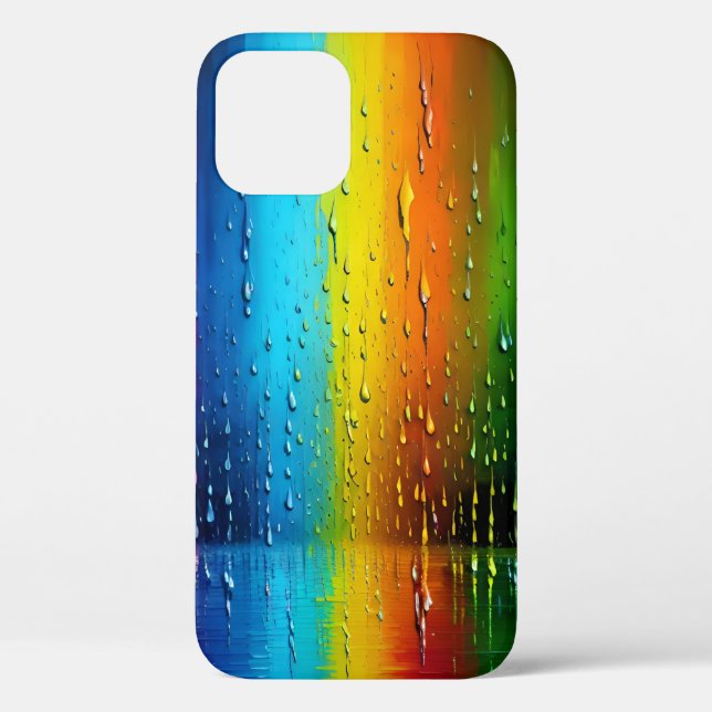 Textured Blue Yellow Orange Green Rainbow Pattern Case-Mate iPhone Case (Back)
