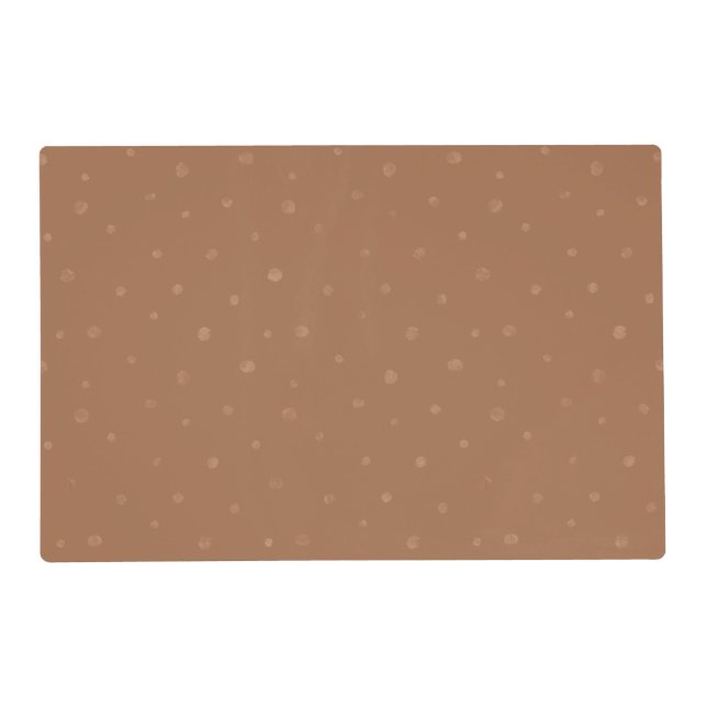 Textured Bohemian Copper Clay Paint Dots Pattern Placemat (Front)