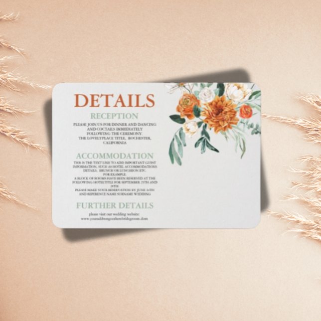 Textured Boho Pampas Grass Wedding Enclosure Card (Creator Uploaded)