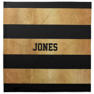 Textured brown and black stripes cloth napkin