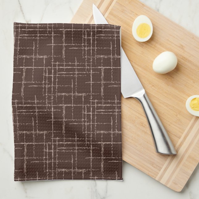 Textured brown.  kitchen towel (Quarter Fold)