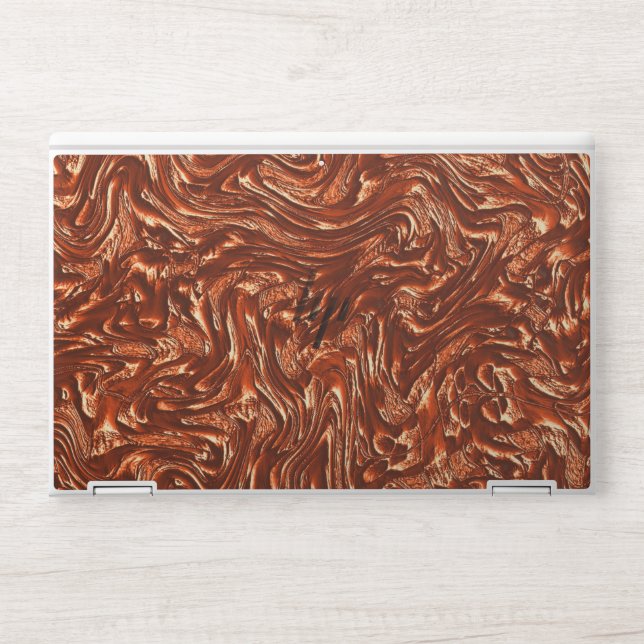 Textured brown terracotta HP laptop skin (Front)