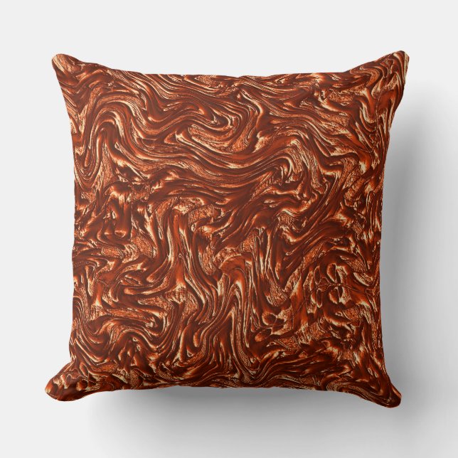 Textured brown terracotta throw pillow (Front)