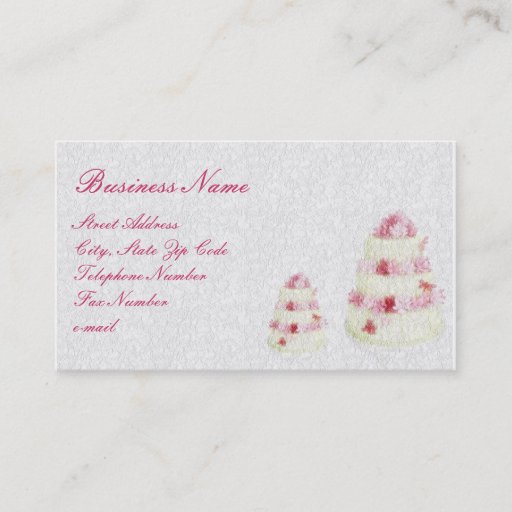 Customizable Textured Cake with Pink Text Business Card