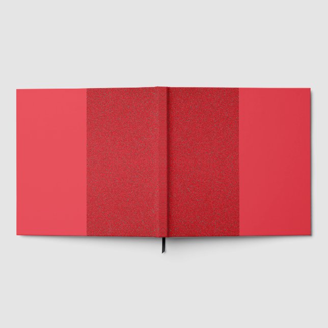 Textured Center Tomato Red Guest Book – Customize (Full)