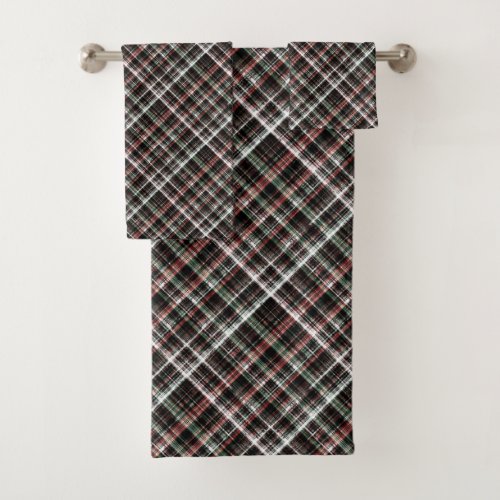 Textured Christmas tartan  Bath Towel Set