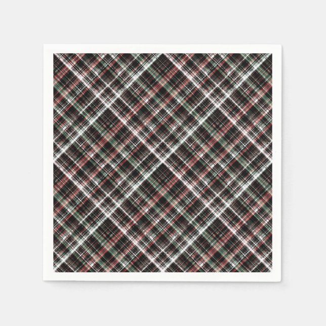 Textured Christmas tartan. Napkins (Front)