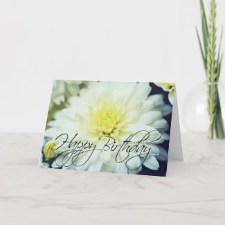 Textured Chrysanthemum Happy Birthday Card