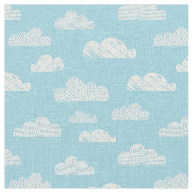 Textured Clouds on light blue Fabric (Close Up)