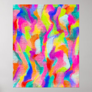 Textured Colorful Abstract Watercolour Painting Poster