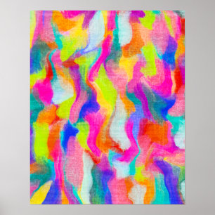 Textured Colorful Abstract Watercolour Painting Poster
