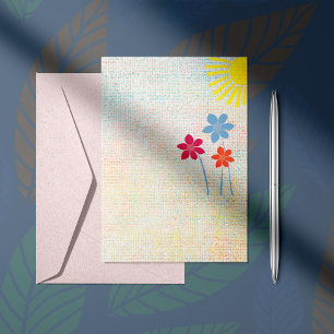 Textured Colorful Floral Gratitude Design Note Card