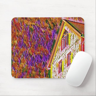 Textured colorful house mouse pad