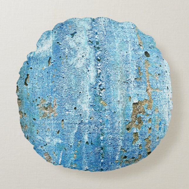Textured concrete wall, rust stains. round pillow (Front)